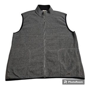 Izod Fleece Vest‎ XXL Gray Lightweight w/Pockets & Full Zip